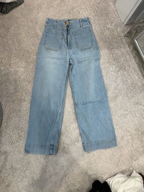 Maeve Light Blue Straight Leg High-Rise Jeans